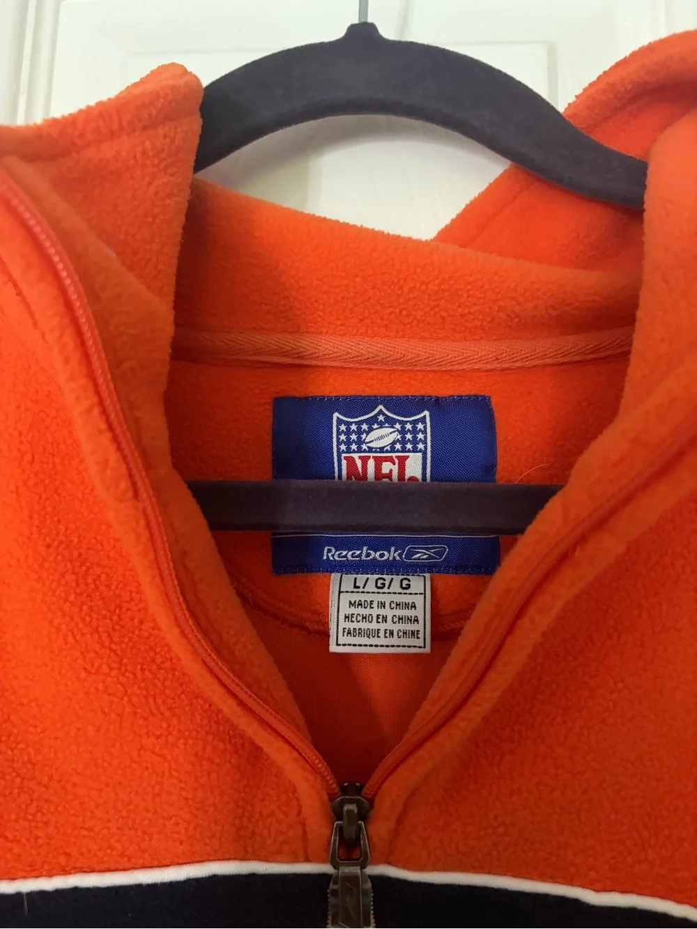Reebok Chicago Bears Orange and Navy Half-Zip Pullover Sweatshirt